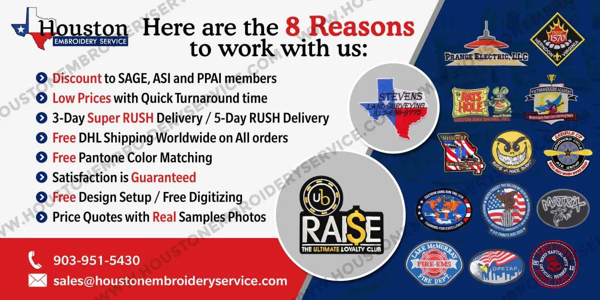 Houston Embroidery Service - Apparel & Textiles products | United States